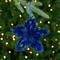Plush Glittery Peacock Feather Star Shaped Christmas Ornament - 9" - Blue